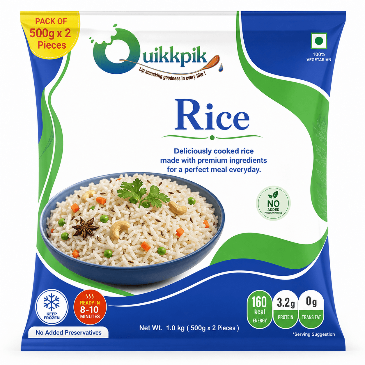 QUIKKPIK Rice upcoming product packaging