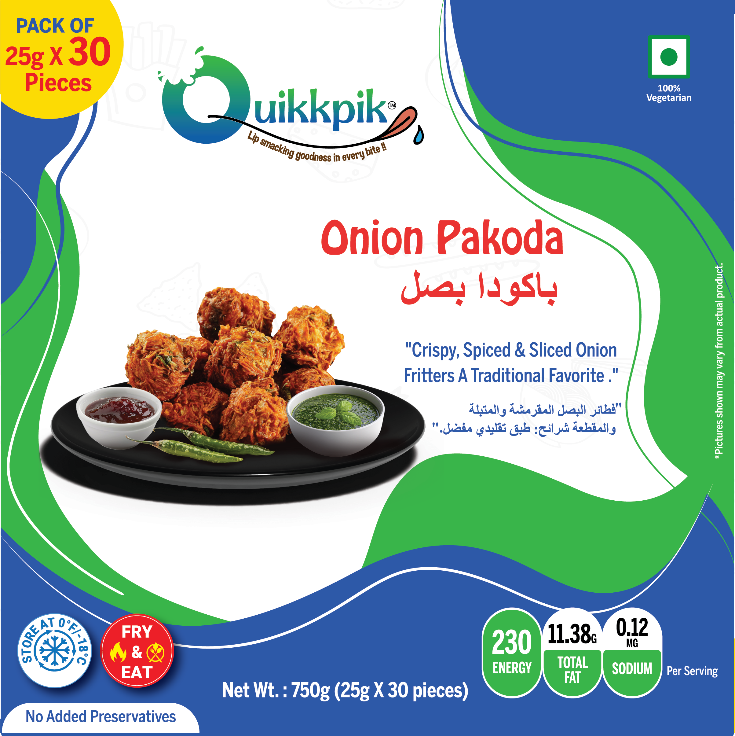 QUIKKPIK Onion Pakoda packaging