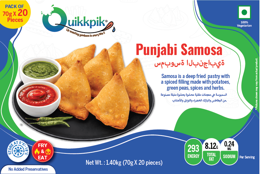 QUIKKPIK Punjabi Samosa packaging