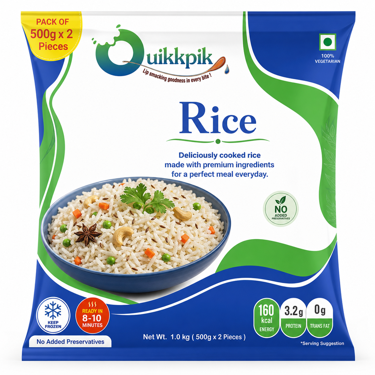 QUIKKPIK Rice upcoming product packaging
